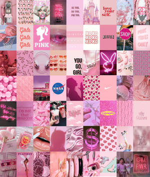 Wallpaper Colaj estetic pastel roz — Tecno Phantom V Fold2 Fundal