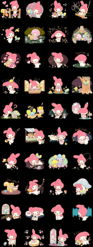 Line スタンプ マイメロ, descărcare HD PNG — Maro estetic GIF Fundal