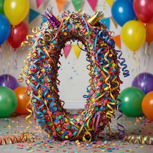 Un zero de confetti pentru celebrare. — Tecno Phantom V Flip2 Fundal