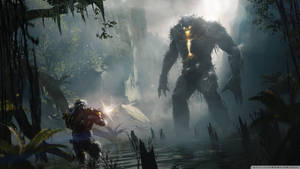 Wallpaper Anthem HD amazing de luptă între javelin și gigant — Zori Fundal