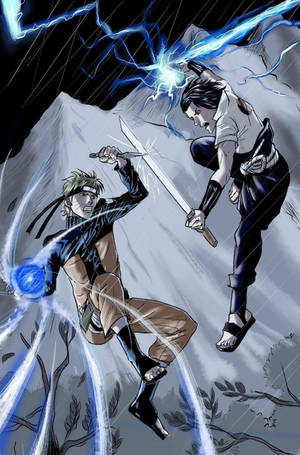 Confruntare Intensă - Sasuke vs Naruto Wallpaper pentru iPhone — Naruto vs sasuke Fundal
