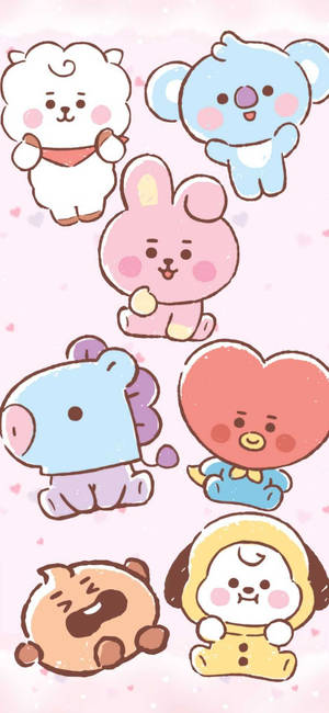Cooky Bt21 cu line friends wallpaper — iPhone 16 Fundal