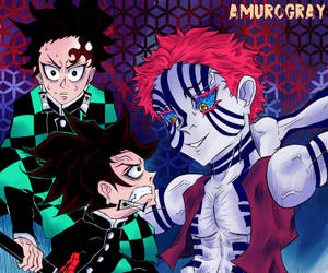 Cool Demon Slayer Tanjiro și Akaza — Cool Demon Slayer Fundal