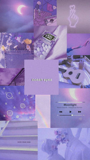 Copertă colaj mov pastel — Mov violet estetic Fundal