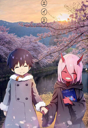 Imagine de fundal cu copii anime din Darling in the Franxx — Anime copii Fundal