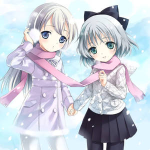 Copii anime haine de iarnă wallpaper — Anime copii Fundal