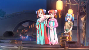 Fond de ecran cu copii anime purtând kimono — Anime copii Fundal