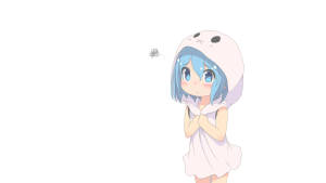 Fond de ecran cu copil anime cu păr albastru — Anime copii Fundal