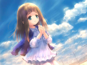Fundal copil anime rugându-se — Anime copii Fundal