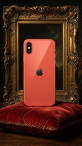 Un iPhone XR coral într-un stil pictural baroc. — iPhone XR Fundal