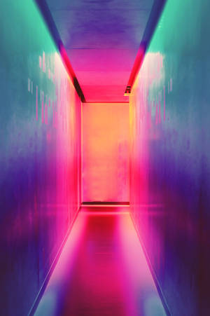 Wallpaper Coridor Cool Luminile Neon — iPhone 7 Fundal