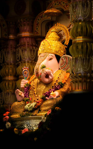 Coroana de Aur Lalbaugcha Raja — Galaxy Tab Active5 Fundal