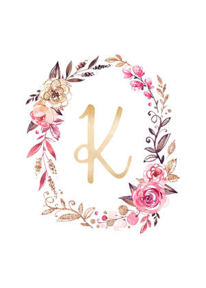 Fond de ecran coroană florală litera K — IQOO Pad5 Fundal