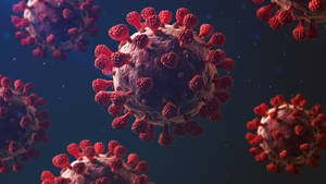 Coronavirus cu țepi roșii — Întuneric Fundal