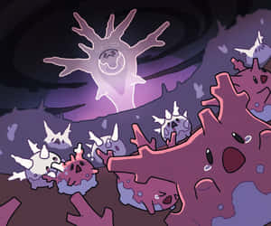 Corsola fugind de Cursola — Pokemon drăguț Fundal