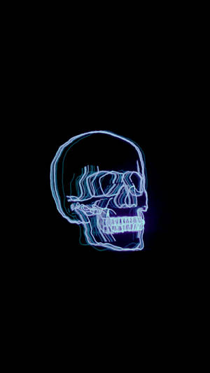 Craniu Neon Estetic Albastru Închis HD — Estetic albastru închis Fundal