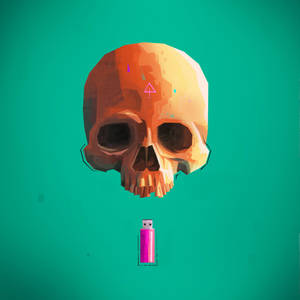 Craniu Portocaliu Fundal Verde USB — 1:1 Fundal