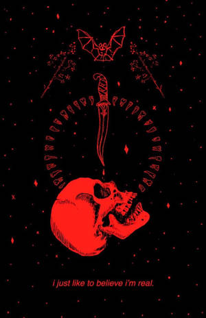 Craniu Roșu Estetică Trippy — Trippy estetică Fundal