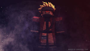 Tapet uimitor cu avatarul Naruto în jocul Roblox.