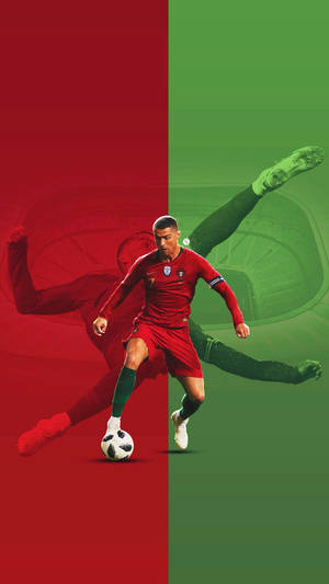Cristiano Ronaldo tematică cool roșu și verde