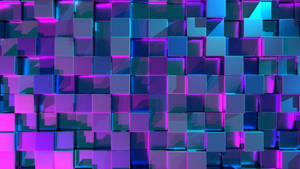 Cuburi 3D Estetice Violet Neon