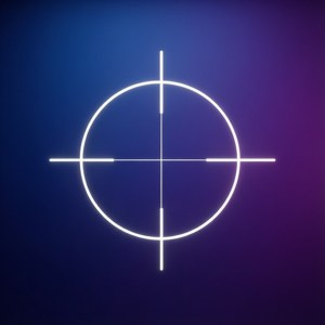 Un fundal de ecran elegant, cu gradient, care prezintă un crosshair luminos. — Huawei nova Flip Fundal