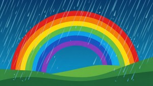 Tapet vectorial colorat cu curcubeu pentru o dispoziție estivală plină de speranță.
