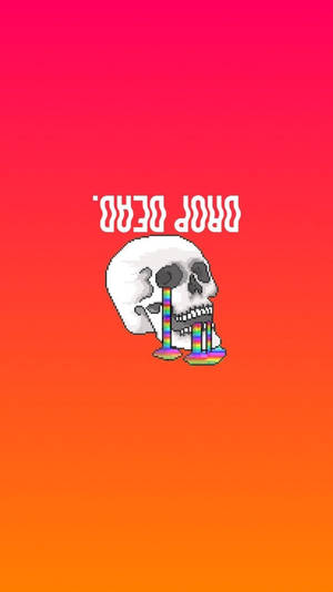 Wallpaper estetic cu craniu și cuvinte — Citate estetice GIF Fundal