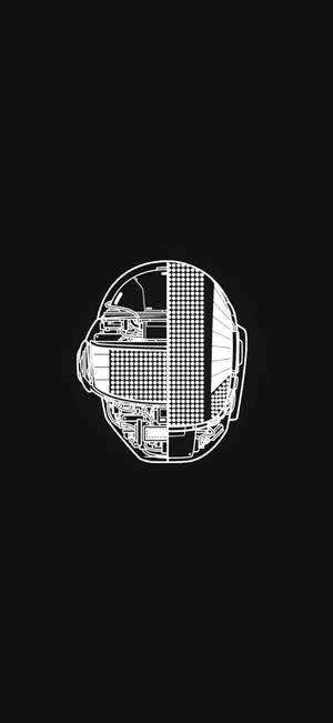 Tapet cu Daft Punk cu interiorul căștilor îmbinat