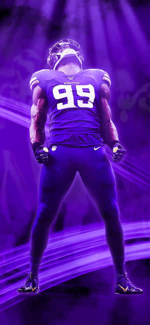 Danielle Hunter Minnesota Vikings Poster Violet — Vivo V60e Fundal
