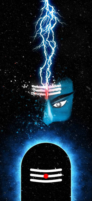 Dark Mahadev Lightning And Forehead Symbol HD — iPhone 16 Pro Fundal