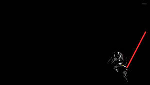 Darth Vader Star Wars minimalist pe fundal negru.