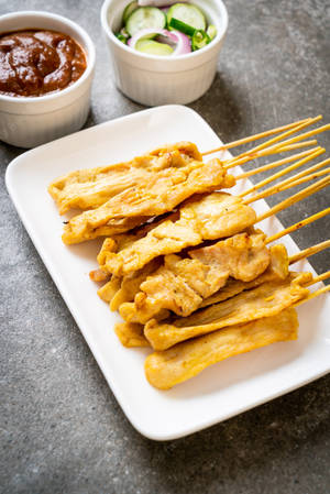 Delicios Chicken Satay - Un Gust de Asia de Sud-Est — Huawei MatePad 11.5 S (2025) Fundal