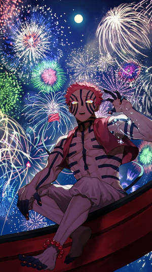 Demon Slayer Akaza din Cei Doisprezece Kizuki — Demon slayer telefon Fundal