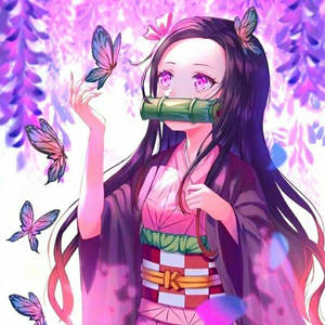 Demon Slayer Nezuko și Fluturii — Demon Slayer Nezuko Fundal