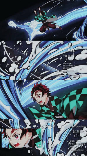 Demon Slayer Telefon Tanjiro Abilități — Demon slayer telefon Fundal