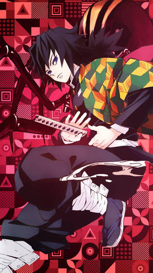 Demon Slayer Telefon Tomioka — Demon slayer telefon Fundal