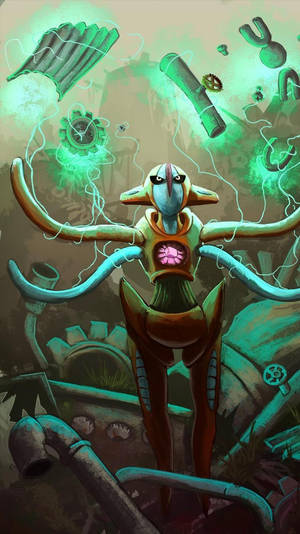 Deoxys și Roțile Dințate Levitante — Pokemon Telefon Fundal