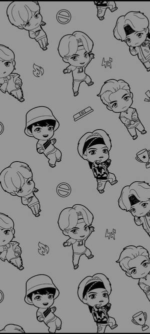 Wallpaper desen linie BTS Tinytan — Redmi A7 Fundal