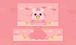 Design Roz Kawaii Iepuraș Twitch Stream