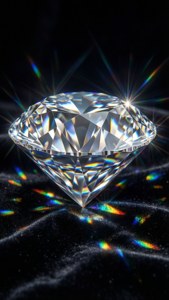 Un diamant cu reflexii curcubeu pe negru, negrul profund al OLED-ului intensifică strălucirea. — De două ori Fundal