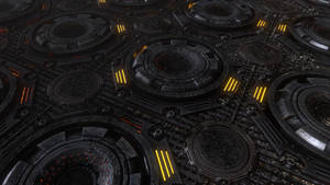 Tapet cu difuzoare rotunde negre 3D