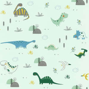 Dinozaur adorabil și colorat în natură — Dinozaur drăguț Fundal