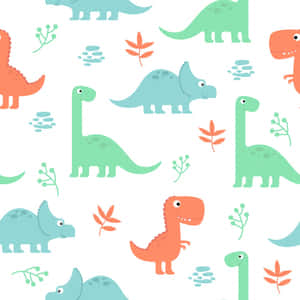 Dinozaur adorabil care se joacă într-o lume preistorică colorată — Dinozaur drăguț Fundal