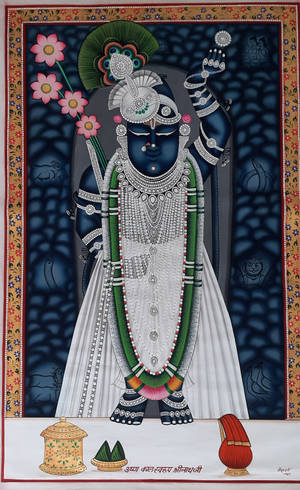 Divinitatea Shrinathji Albastră — Galaxy Tab Active5 Fundal