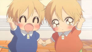 Wallpaper cu doi copii anime adorabili — Anime copii Fundal
