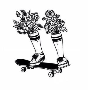 Skater boy aesthetic doodle wallpaper — Galaxy Z Flip7 FE Fundal