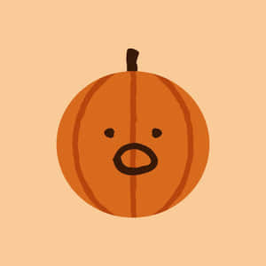 Dovleac de Halloween estetic și drăguț cu față șocată — Drăguț estetic Halloween Fundal