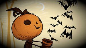 Tapet cu dovleac de Halloween din desene animate eliberând lilieci — Desen animat halloween Fundal
