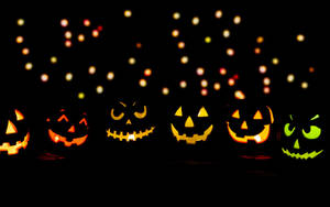 Dovleci Halloween Drăguți și Luminoși cu Estetică Cute — Drăguț estetic Halloween Fundal